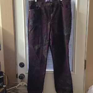 Gloria Vanderbilt Purple and Brown Pants